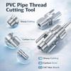 Upgrade Carbon Steel 4 in 1 Water Pipe Wrench Threader,Dual-Function Internal & External Pipe Threader,for 1/2", 3/4", 1" Sizes PVC Pipes Suit