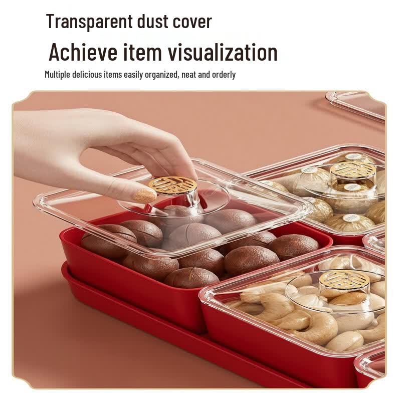 ZISIZ Ceramic Divided Snack Box with Tray