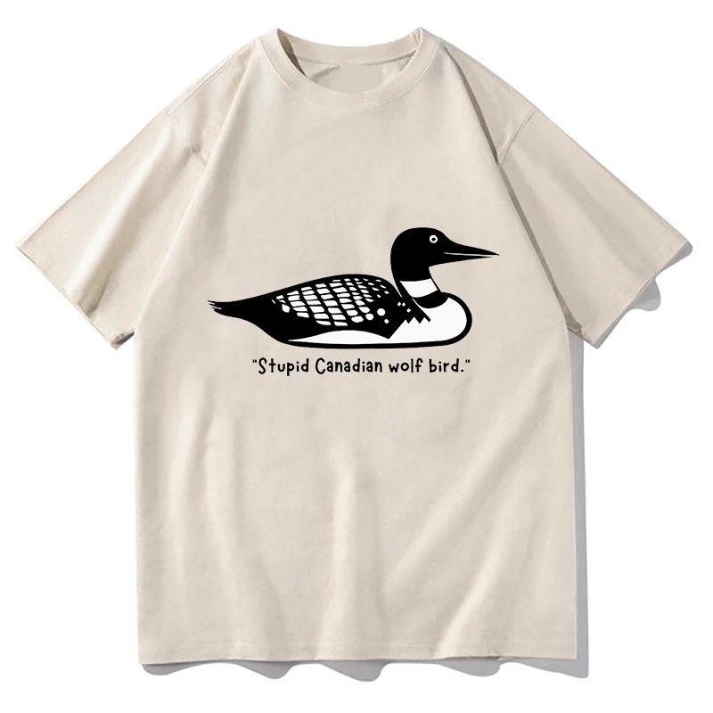 Funny Meme Aesthetic Clothing Heating Competition Tshirt Stupid Canadian Wolf Bird Tshirt Mens Womens Fashion Pattern Shirt S