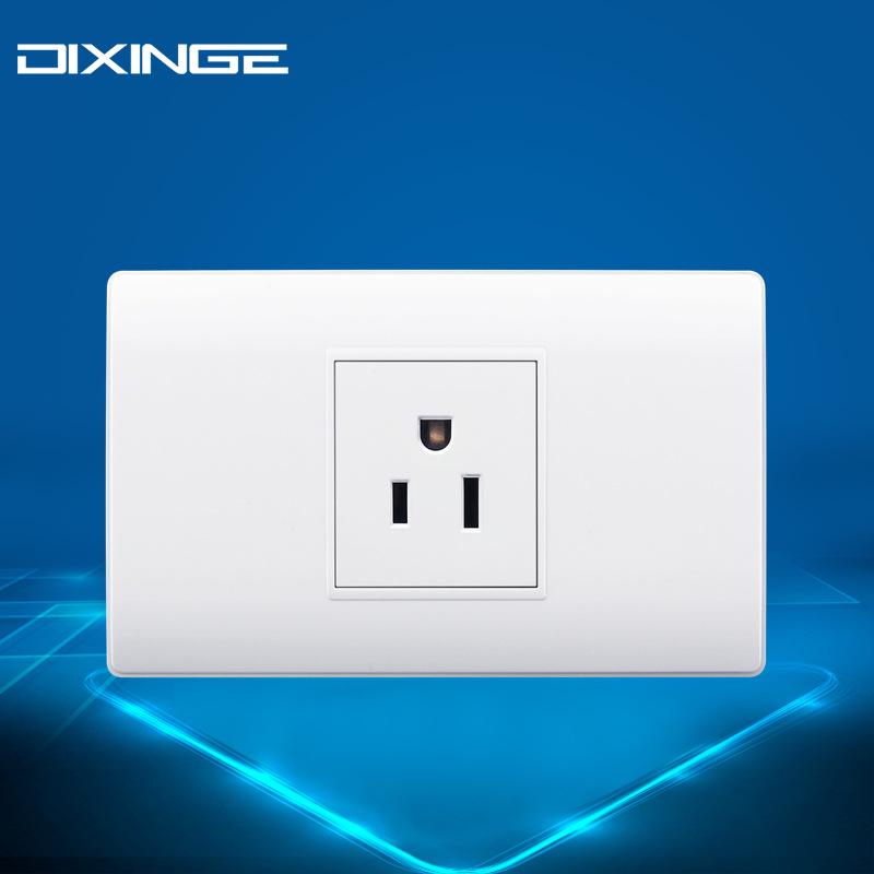 118B Series US Standard Two-Pin Two-Phase Wall Power Socket with PC Shell