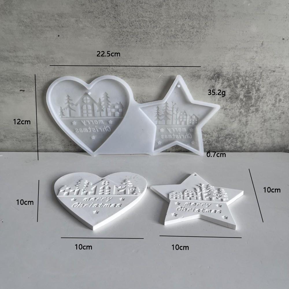 Star DIY Mold Christmas Tree Ornament Silicone Molds Pendant Molds for Resin Clay Plaster 01