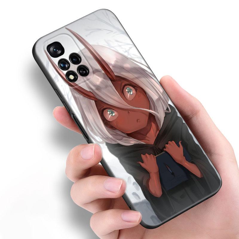 Anime Zero Two Darling Black Silicone Phone Case For Xiaomi POCO X3 X4 NFC F5 M3 M4 M6 X5 X6 Pro F3 F4 GT 5G C55 C65 M5