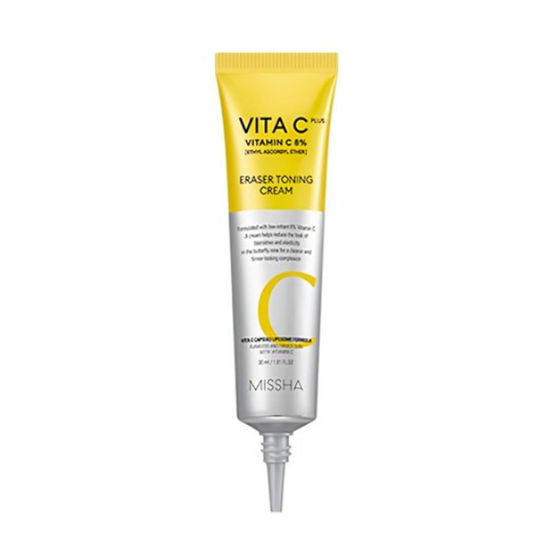 MISSHA Vita C Plus Eraser Toning Cream Brightening Moisturizing Facial Cream 30ml