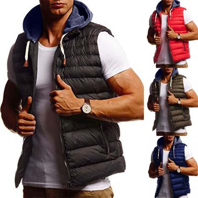 Men's Outdoor Vest Removable Hooded Padded Vest Outerwear Outdoor Sports Hooded