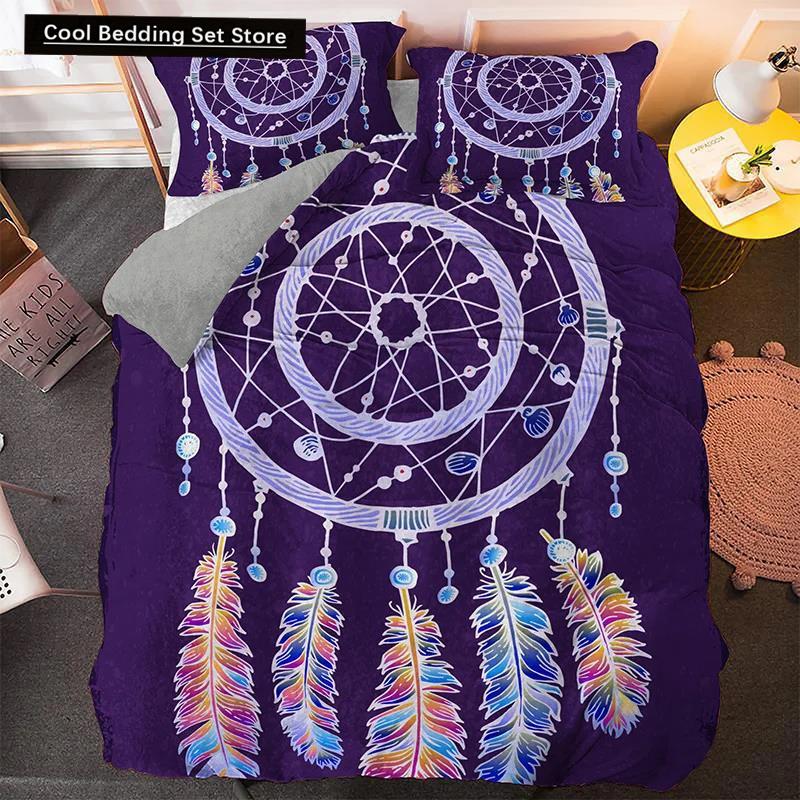 Psychedelic Bohemian Dreamcatcher Bedding Set Single King Queen Size Duvet Cover With Pillowcase 3 PCS