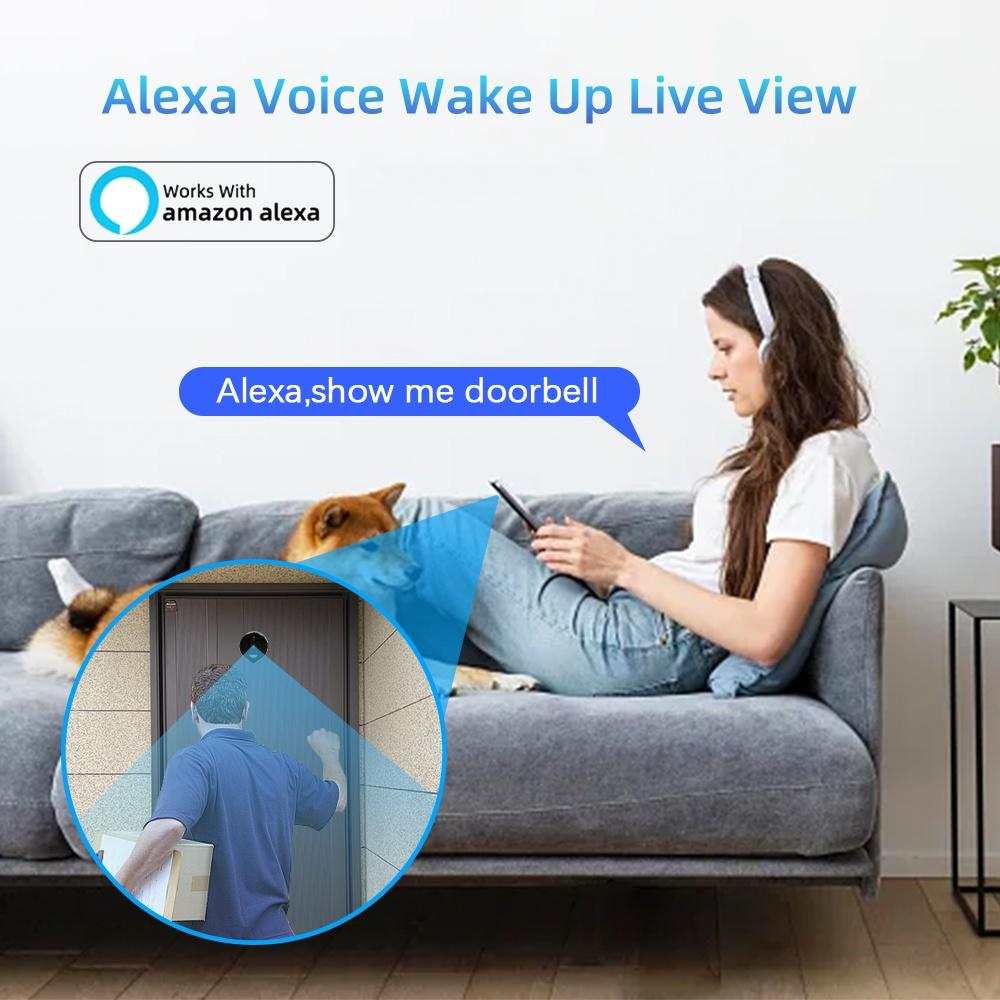 Smart Life House 2.4G Wifi Wireless Door Peepholes Doorbell 3MP Samrt Door Eye With Camera Ring Bell PIR Detection Doorbell