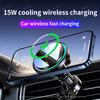 QI2 Ice Cooling Tempered Glass RGB Magnetic Wireless Car Charger Fast Charging Radiator For Magsafe iPhone 12-16 Phone Holder