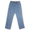 HLEMMUSEUM Men's Denim Cargo Pants, Plus Size, Loose Fit, Wide Leg, Elastic Waist, Jeans, Size 3L, Blue (Plain)
