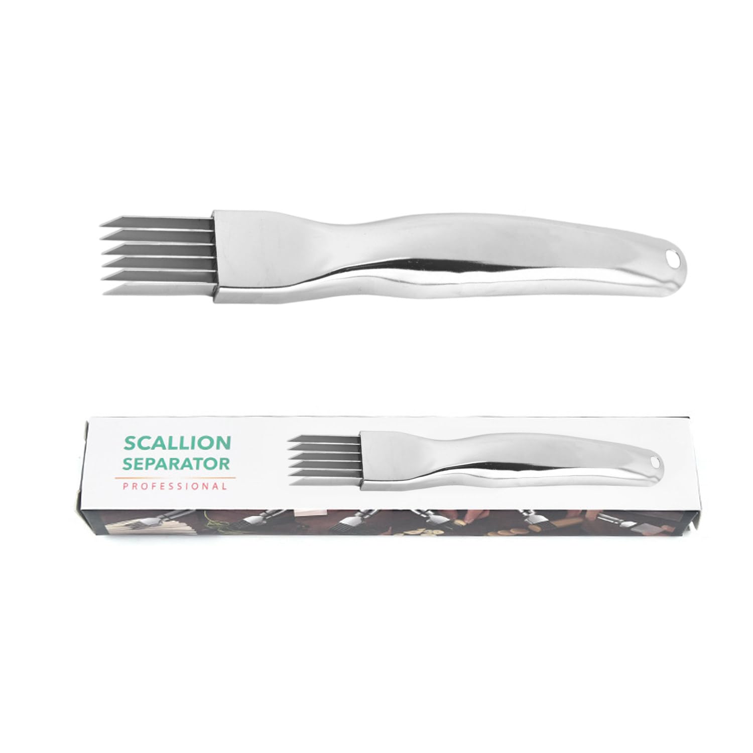 

ADOFUN Длинный зеленый лук Нержавеющая сталь для измельчения зеленого и 304 Нержавеющая Посудомоечная машина с футляром Слайсер, Сталь, Лук, Чеснок, Перец, Многофункциональный,