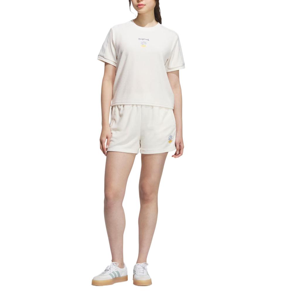 Adidas Originals 3-Stripes Simple Stylish Breathable Sports Shorts Women shorts Pink White KE5079