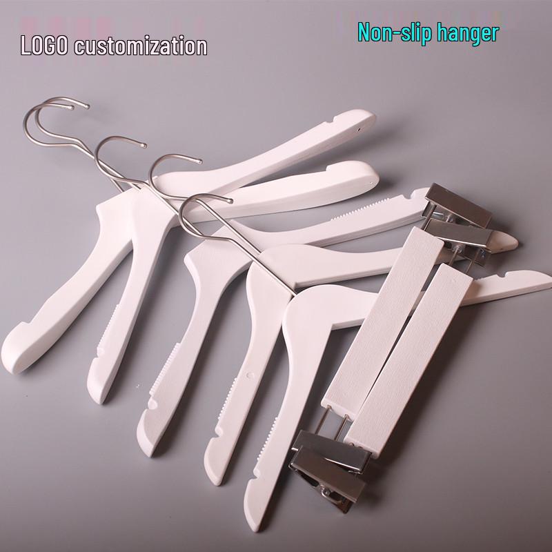 White Plastic Women's Clothing Hanger with Pant Clips for Live Streaming and Household Use