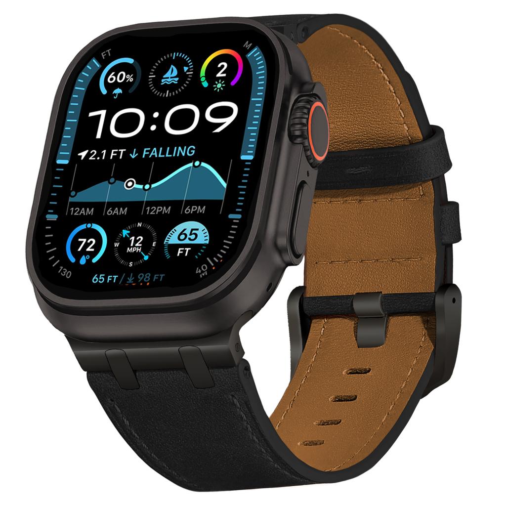Leather Band for Apple Watch Ultra 2 49mm Series 10 46mm Luxury Strap Sports Bracelet for iWatch 10 9 8 7 6 5 4 SE Ultra 44 45mm