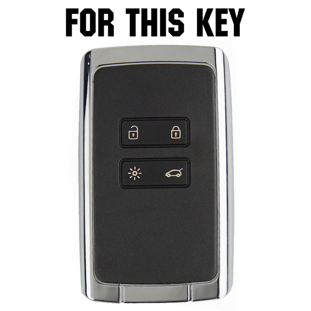 Silikonnyckelfodral med 4 knappar för 16 Renault Koleos Kadjar Captur Fob Cover