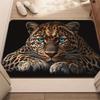 Cool Blue Eyes Leopard Doormat Realistic Wild Jaguar Animal Front Door Mat Powerful Cheetah Entryway Rug Modern Home Floor Mat