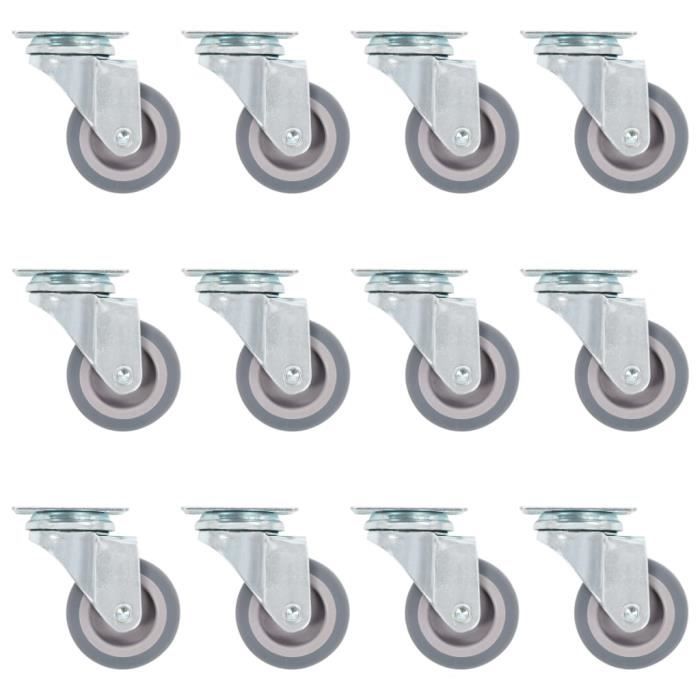 VidaXL 12 pcs Roulettes pivotantes 50 mm