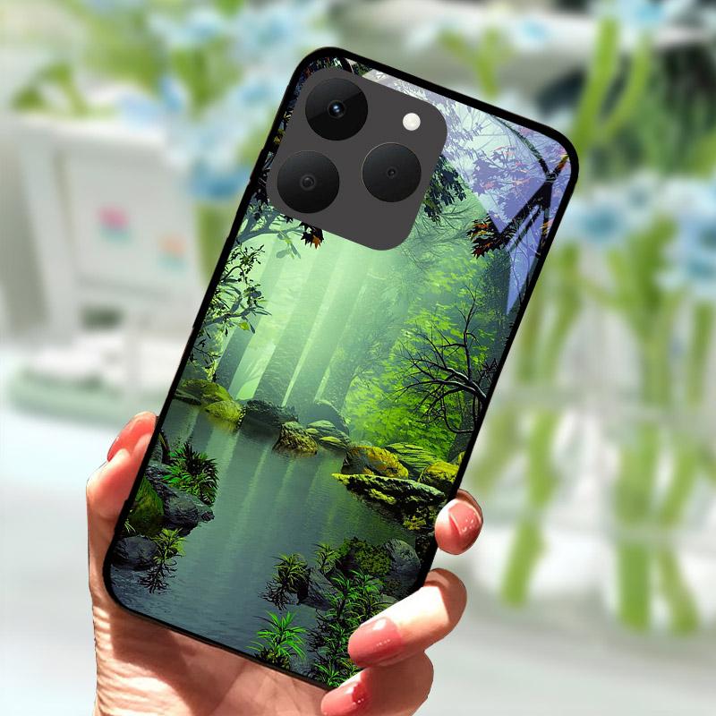 Luxury Tempered Glass Case For Realme 15T 5G Shockproof Hard PC Phone Case For Realme 15 T RMX5112 Cover Camera Protection Funda