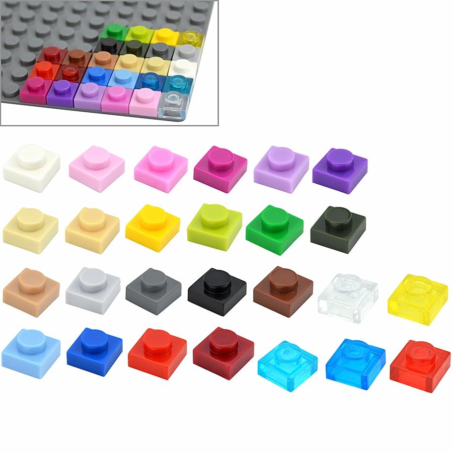 300 Stück DIY Bausteine Dünn 1x1 Noppen Pädagogische Montage Konstruktionsspielzeug für Kinder Größe Kompatibel Mit 3024 Steinen