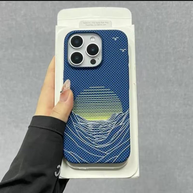 

Розкішний тонкий чохол-броня з візерунком під вуглеволокно для iPhone 16 15 14 13 Pro Max, пластиковий ударостійкий захисний бампер iPhone 13 синій