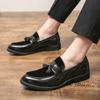 Extra Large Size Leather Shoes Men's One-Pedal Lazy Shoes Tassel Patent Leather Loafers Size 38-48 Men's Doudou Shoes