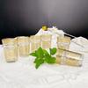 Set de 6 piese, Pahar marocan din sticlă, Sticlă de bere din sticlă cu ștanțare aurie, stil luxos light, Pahar de ceai stil Orient Mijlociu, Set cadou tacâmuri