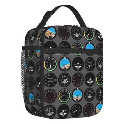 Borsa Termica per Pranzo Isolata con Strumenti di Volo per Aereo, Ermetica, Cooler per Aereo, Aviatore, Aereo, Ufficio