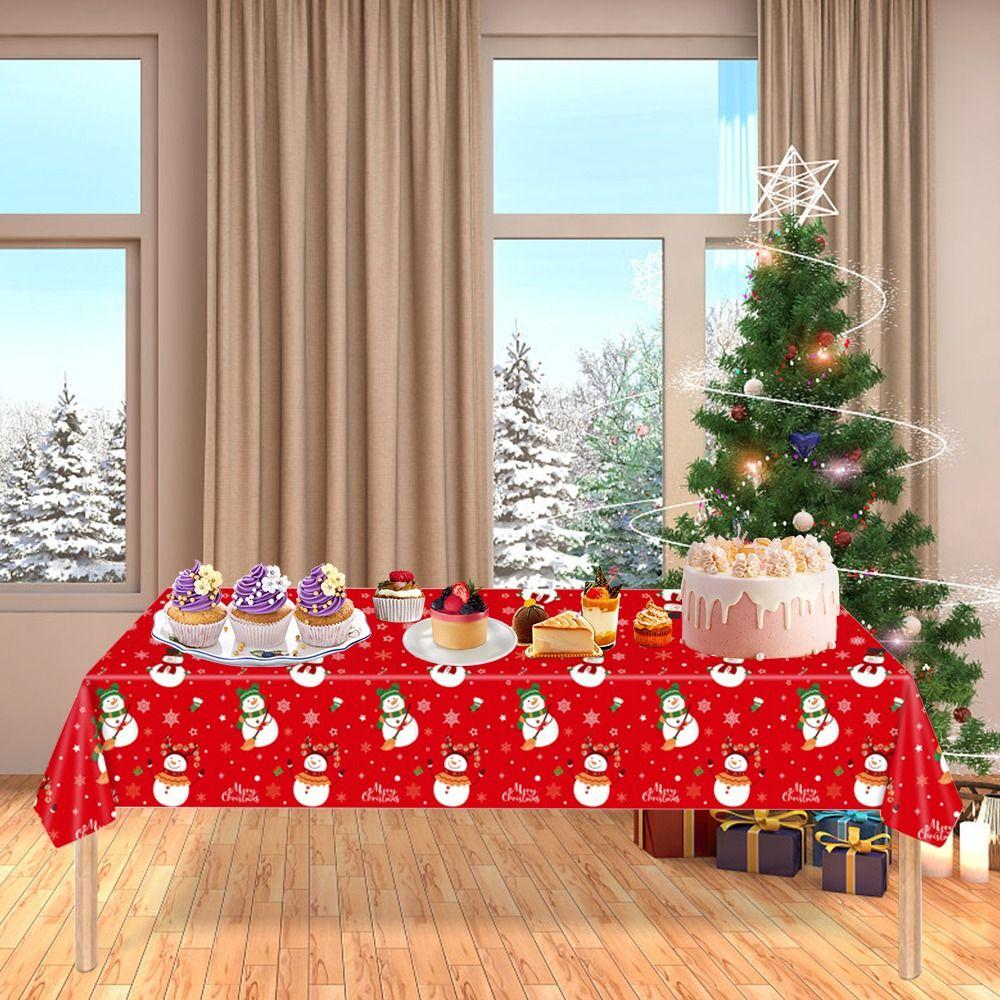 137x274cm Decor de masă de Crăciun Veselă de Crăciun de unică folosință Față de masă de Crăciun Anul Nou 2024