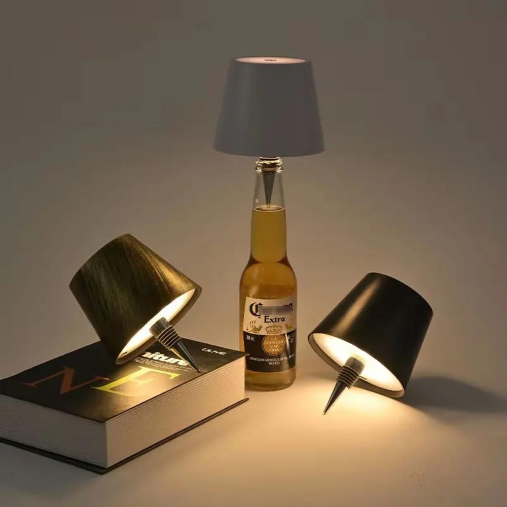 Wireless Wine Bottle Lamp Type-C Charging Touch Control Wine Bottle Light Dimming LED Table Lamp Bar Cafe Atmosphere Night Light
