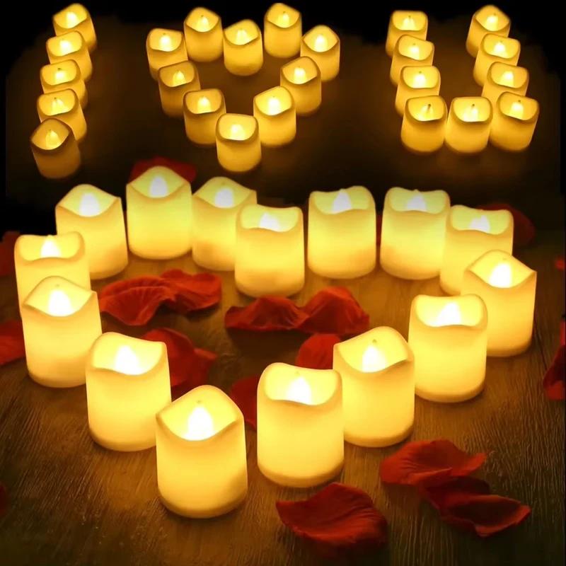 Flameless LED Pillar Candles with Dripping Wax Flickering Warm Light Battery Operated for Wedding Party Home Decor