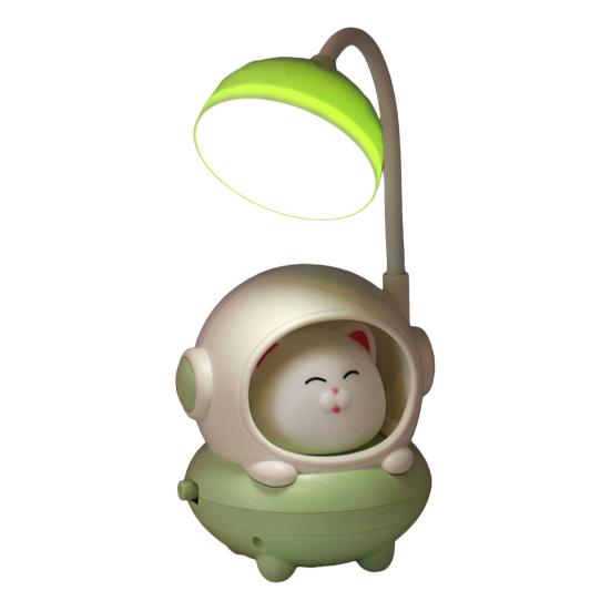 Cartoon Astronaut Cat Desk Lamp USB Rechargeable Flexible Gooseneck Table Reading Light Home Office Bedroom Bedside Night Light