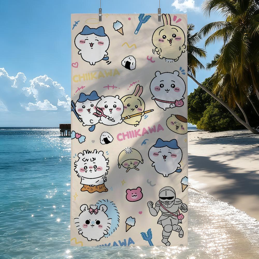 C-Chiikawa Cute Towel Quick Drying Beach Towels Are Suitable For Swimming Pools Camping Yoga And The Gym