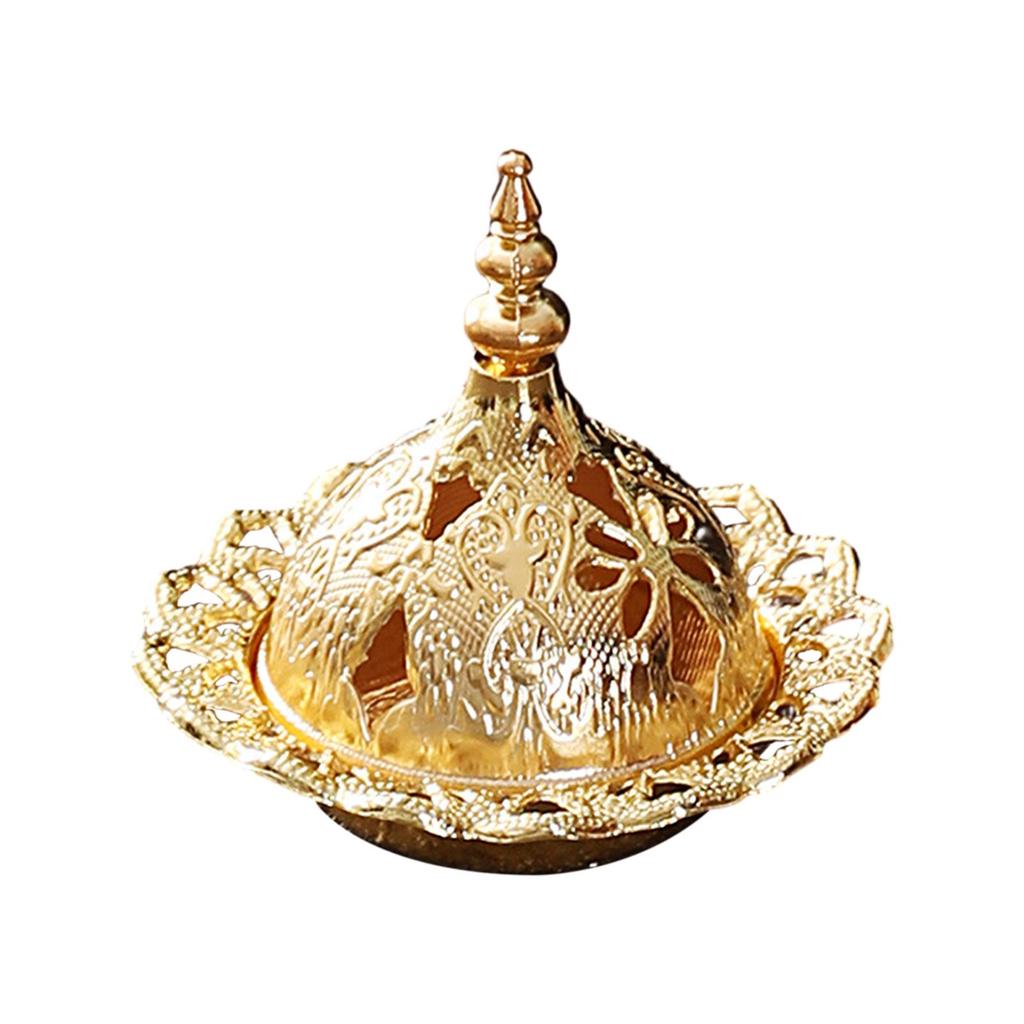 Arabic Incense Burner Candlestick Holder Ornament Metal Censer Cone for Yoga