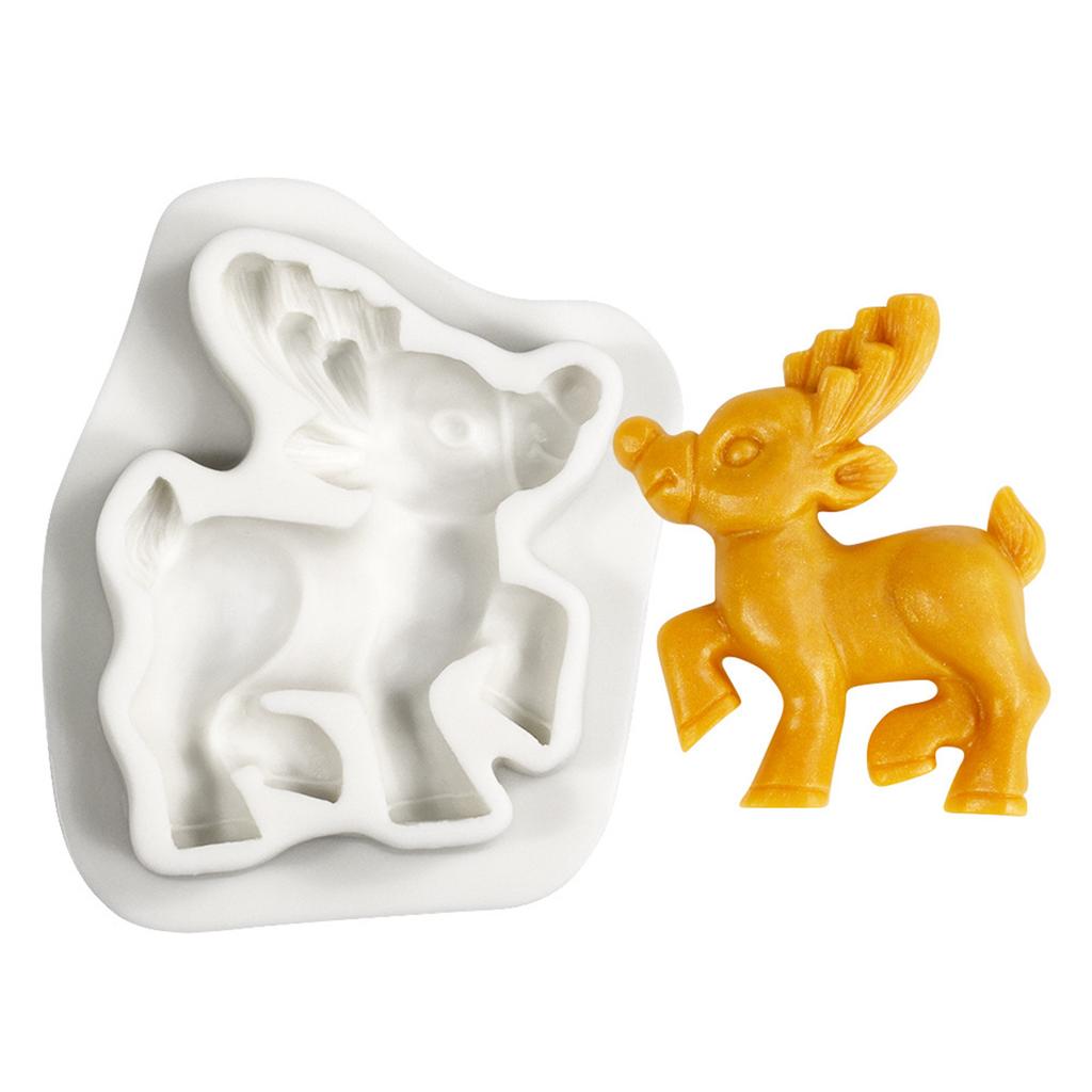 Reindeer Shape Silicone Mold Christmas Themed Fondant Molds Versatile Baking Moulds for Cakes/Chocolates/Cookie/Candy