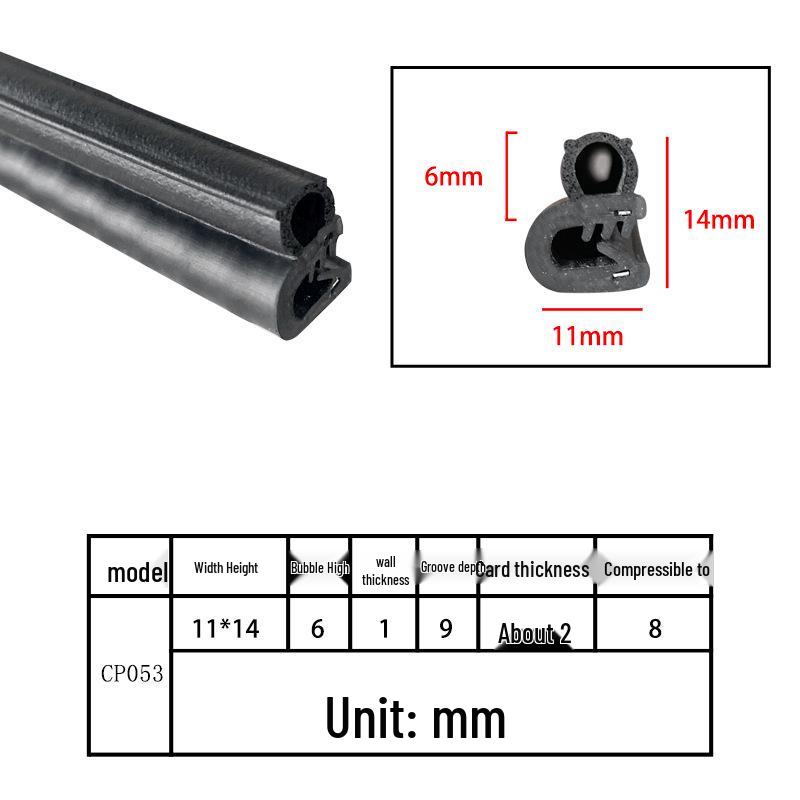 U-Shaped Rubber Steel-Backed Sealing Strip for Car Doors and Cabinets