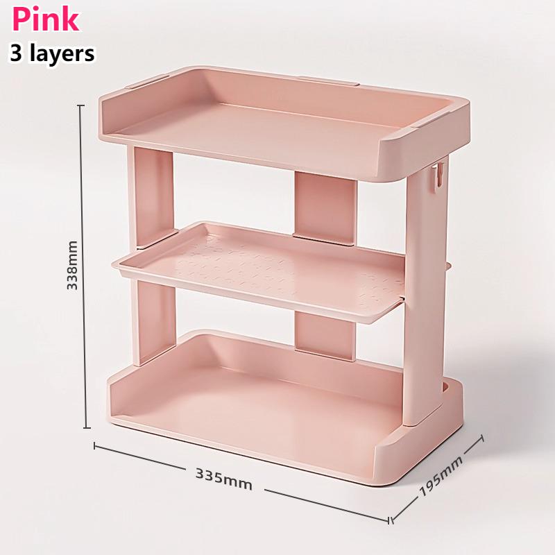 

Ins Multi-Layer Desktop Storage Rack Stationery Book Shelf Organizer Student Dormitory Action Figure Storage Rack Dolls Decor розовый