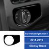 Real Carbon Fiber Car Headlight Switch Panel Decoration Frame Sticker For Volkswagen Golf 7 2014-2019 Car Interior Accessories