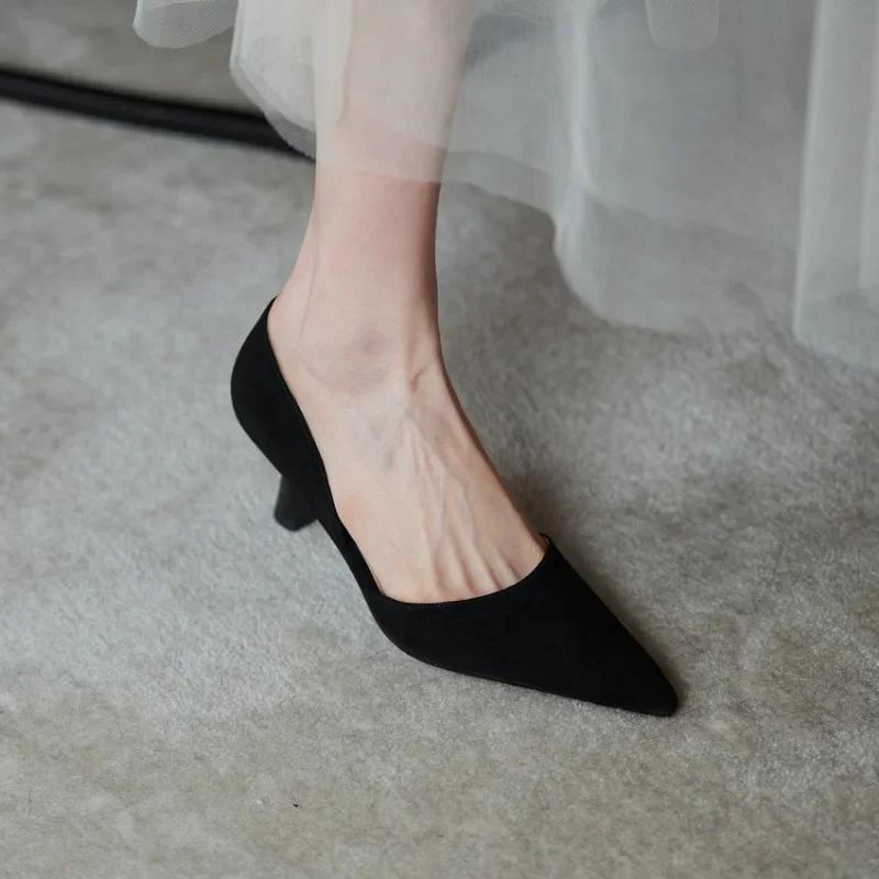 Maogu Shoe Woman Summer 2024 Ladies Luxury Leather Pointed Toe Party Women Pumps Sexy Thin High Heel Hollow Fashion Female Shoes