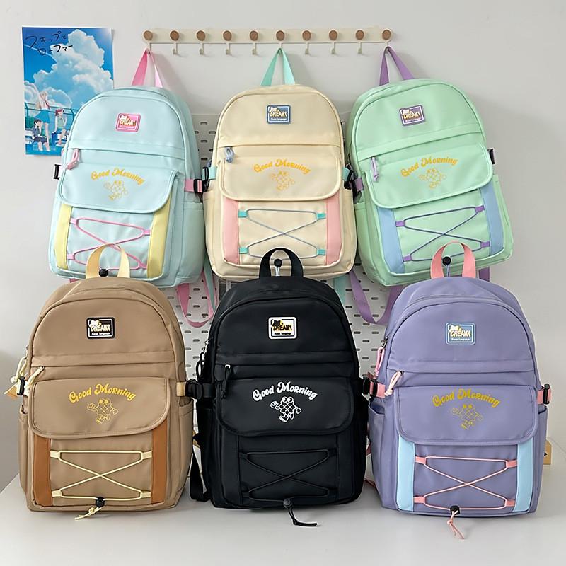 Morning Letter Good Print School Backpack With Breathable Design Schoolbag Gift