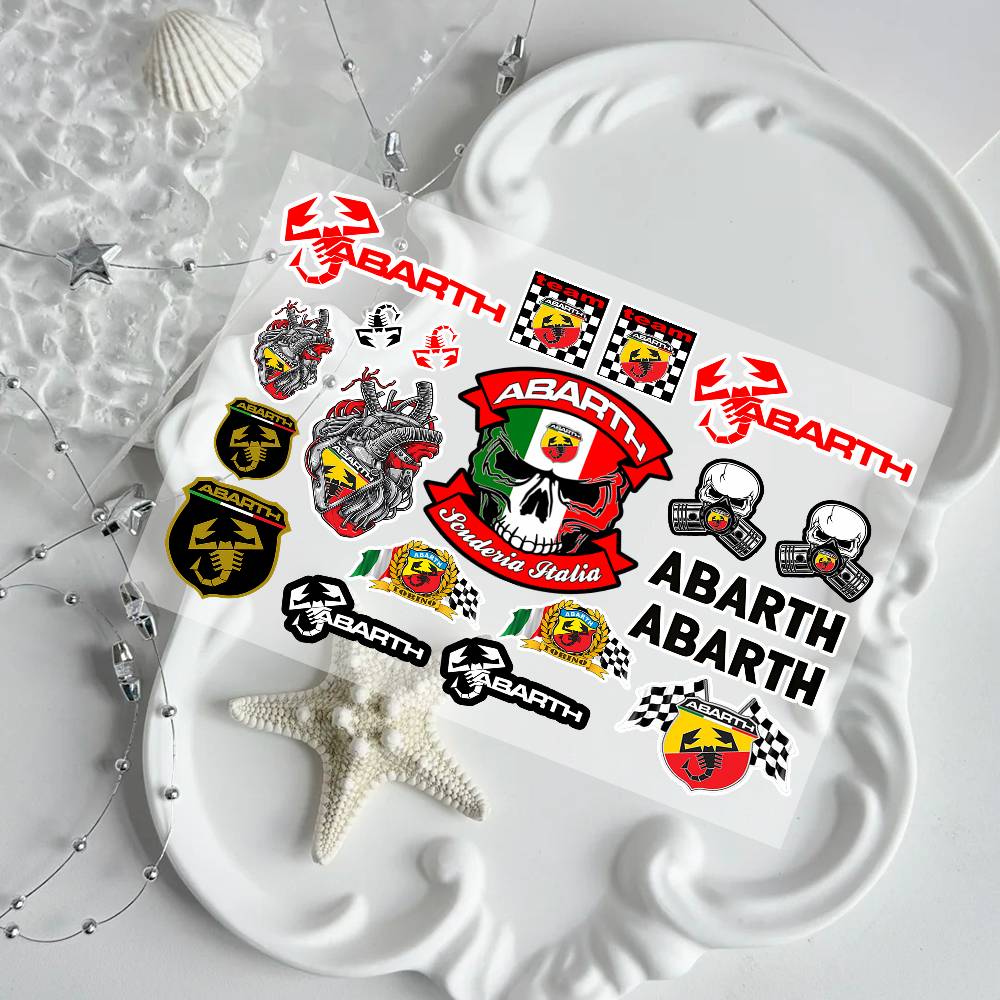Abarth Aufkleber, Wasserdichte Vinyl-Sticker für Auto Motorrad Laptop Wand, Auto Außen Tuning Deko Zubehör