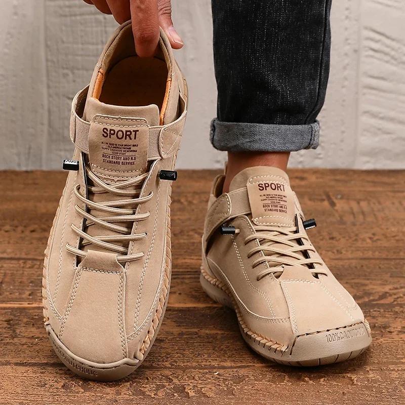 Men's Boots Trend Spring Summer Styles Retro Lace Up Loafers Fashionable Versatile Commuting Men's Sports Shoes Platform Boots