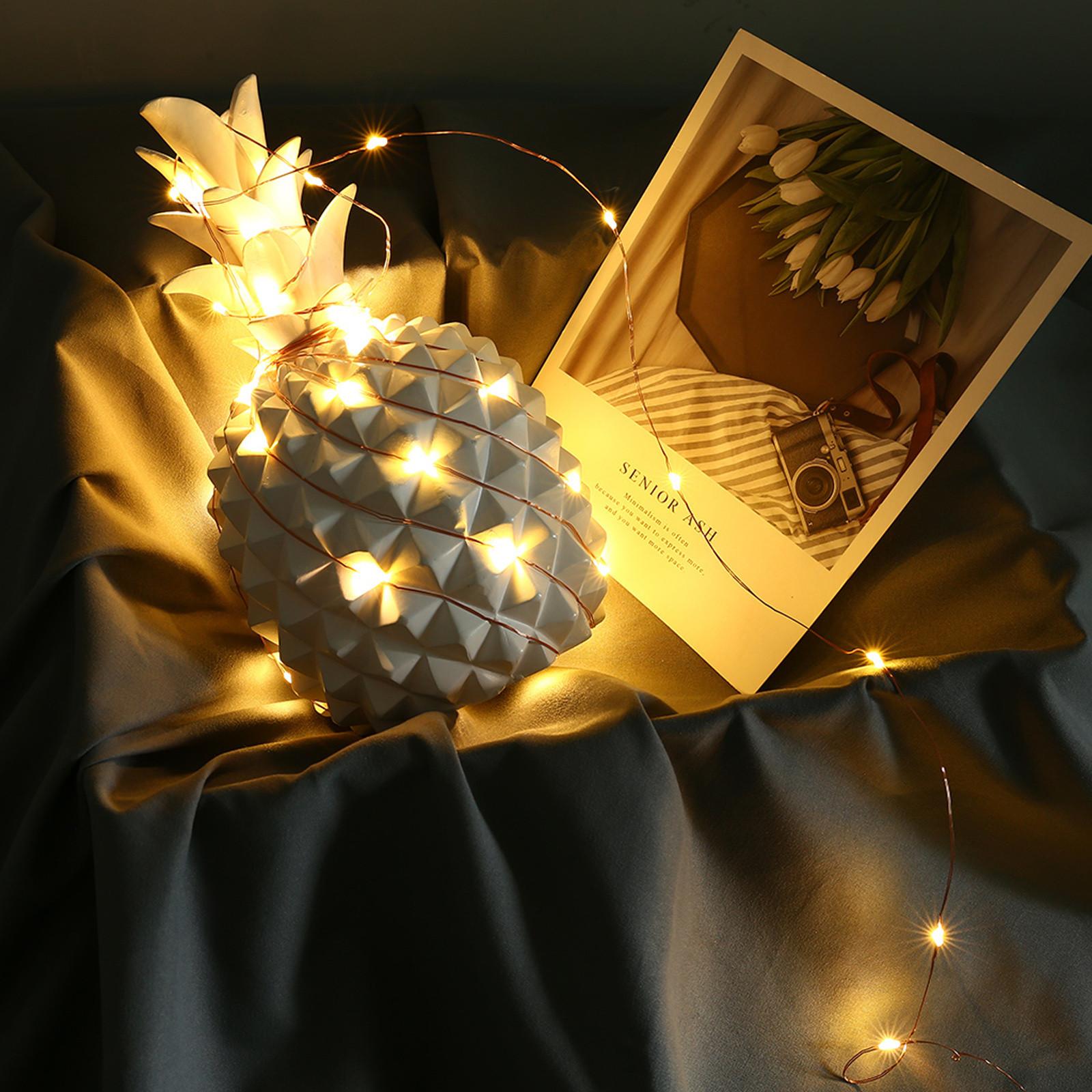 

Гіпсофіла Струнні вогні 50 світлодіодів 16 футів Різдвяні вогні Струнні вогні з USB живленням і дистанційним керуванням Прикраси для дому One Size білий