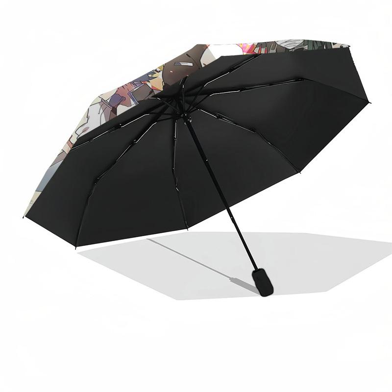1pc Anime Characters Outdoor Umbrella - Automatic Opening/Closing - Portable 3-Fold Design - 8-Rib Iron Frame - Festival Gift for Fans, Travelers