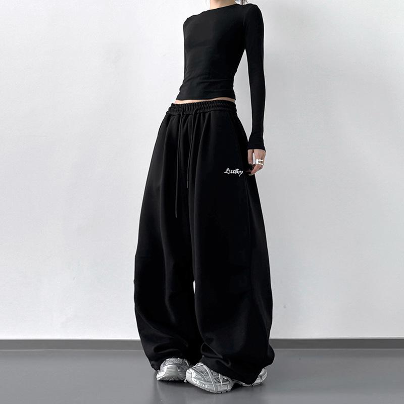 2025 Autumn Women's Tall Hip Hop Cargo Sweatpants - Casual Jazz Dance Drapey Sport Pants