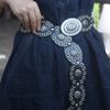 Vintage Cowboy Waistband Zinc Zinc Alloy Oval PU Hollow Belt Adjustable Cowgirl Buckle Belt  Dress Decoration