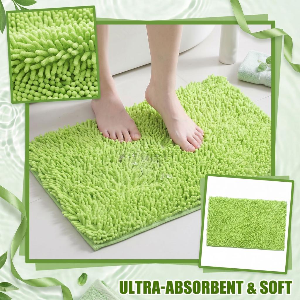 Chenille-Badezimmerteppich 40x60cm Saugfähig Rutschfest Badezimmerteppich Fußmatte Weiche Textur Mikrofaser-Fußbodenmatte
