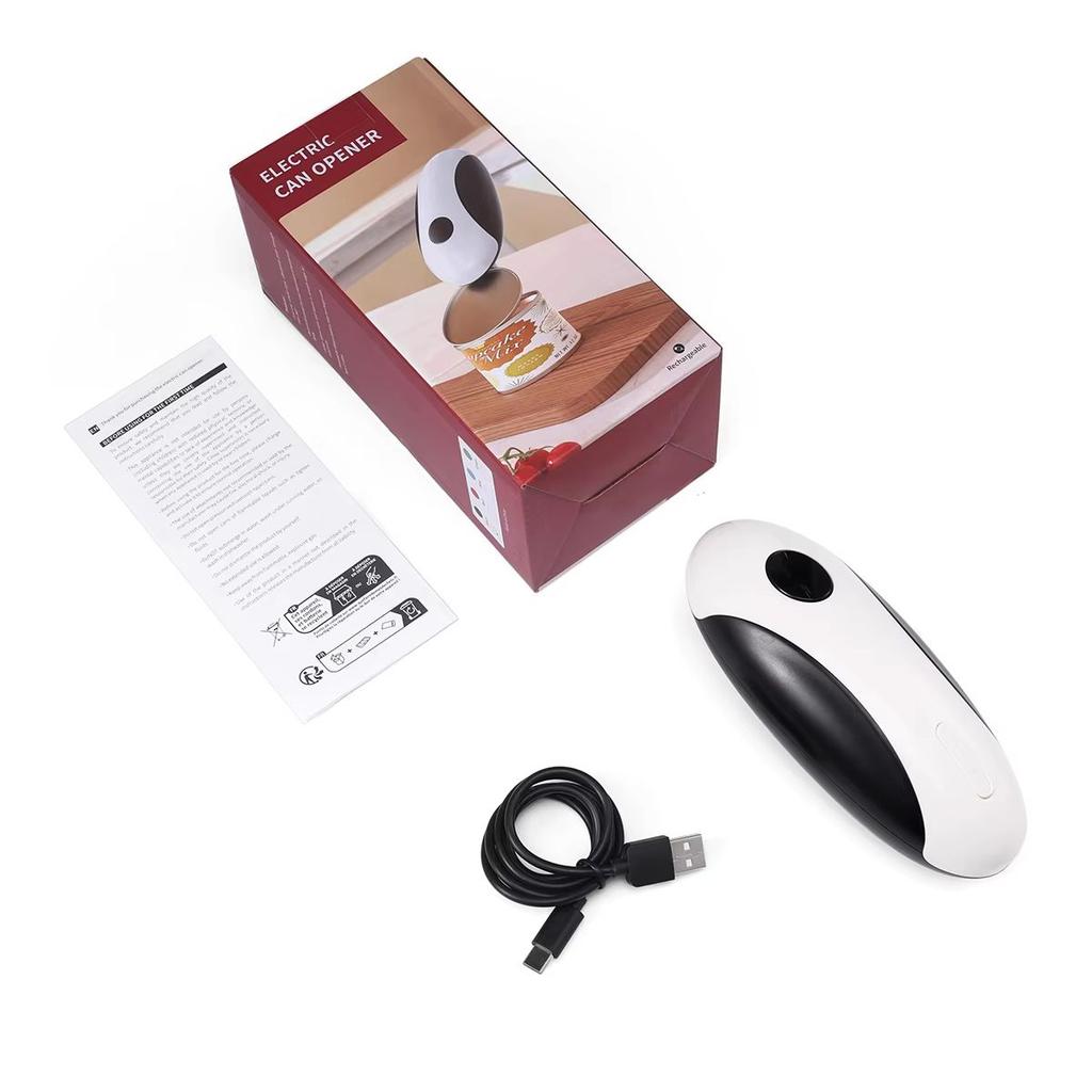 Electric Can Opener Automatic Jar Opener Portable Rechargeable Kitchen Can Opener Hands‑Free One Touch Tin Can Opener for Home C 6