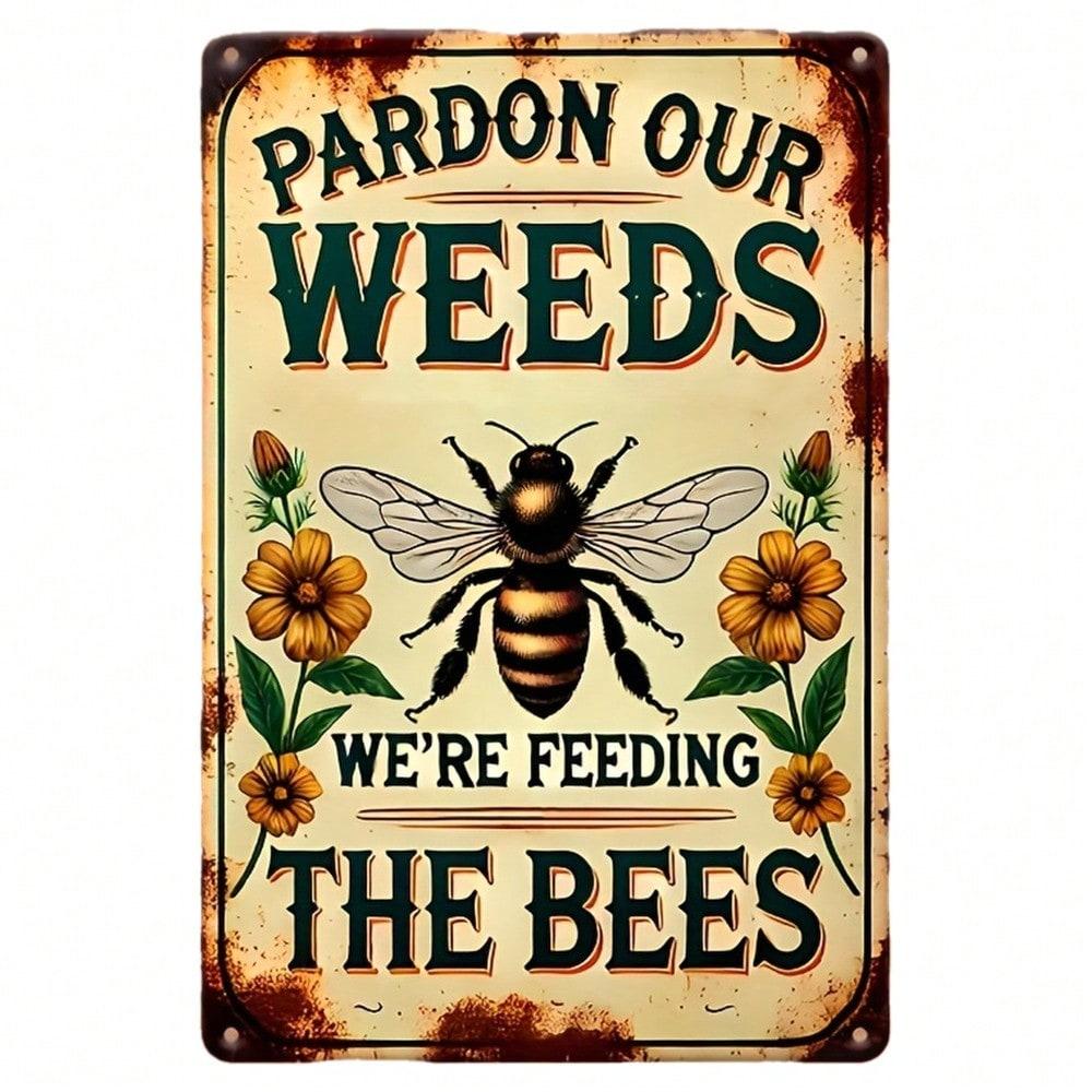 AniaoBee 12x8 Inch Metal Sign, Vintage Wall Decor for Patio Bar Garden, Rustic Man Cave Gift