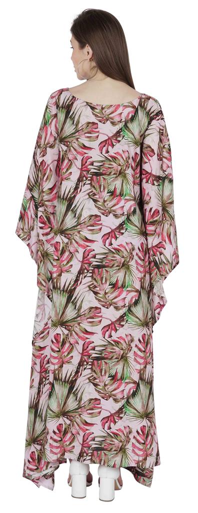Moomaya Long Kaftan Maxi Dress For Women  s Kimono Sleeves Beachwear Cover Up Plus Size