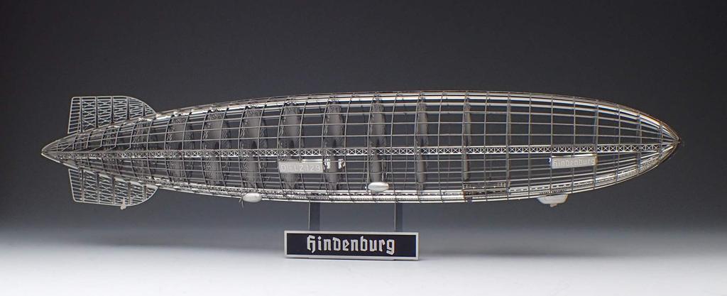 Aerobase Dirigível Dirigível Rígido Dirigível Gigante Alemão Hindenburg Kit de Modelo de Precisão em Metal Diâmetro Série C002 1/1000, Estrutura, LZ129, (Comprimento 247mm,
