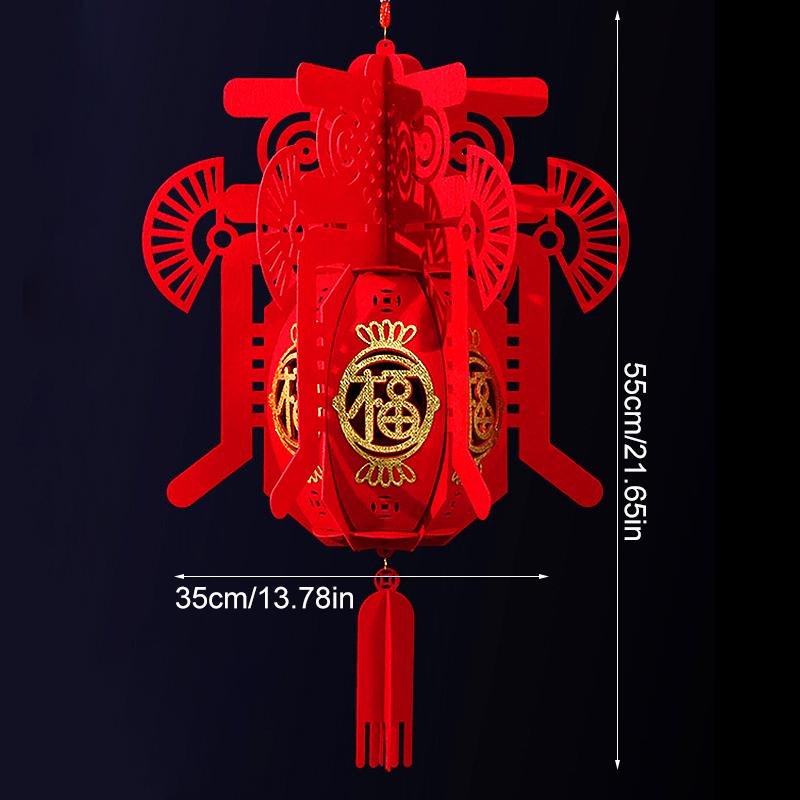 1PC Hängende Ornamente DIY Rote Laterne Frühlingsfest Dekor FU Charakter Mond Chinesisches Neujahr Party Supplies Vlies
