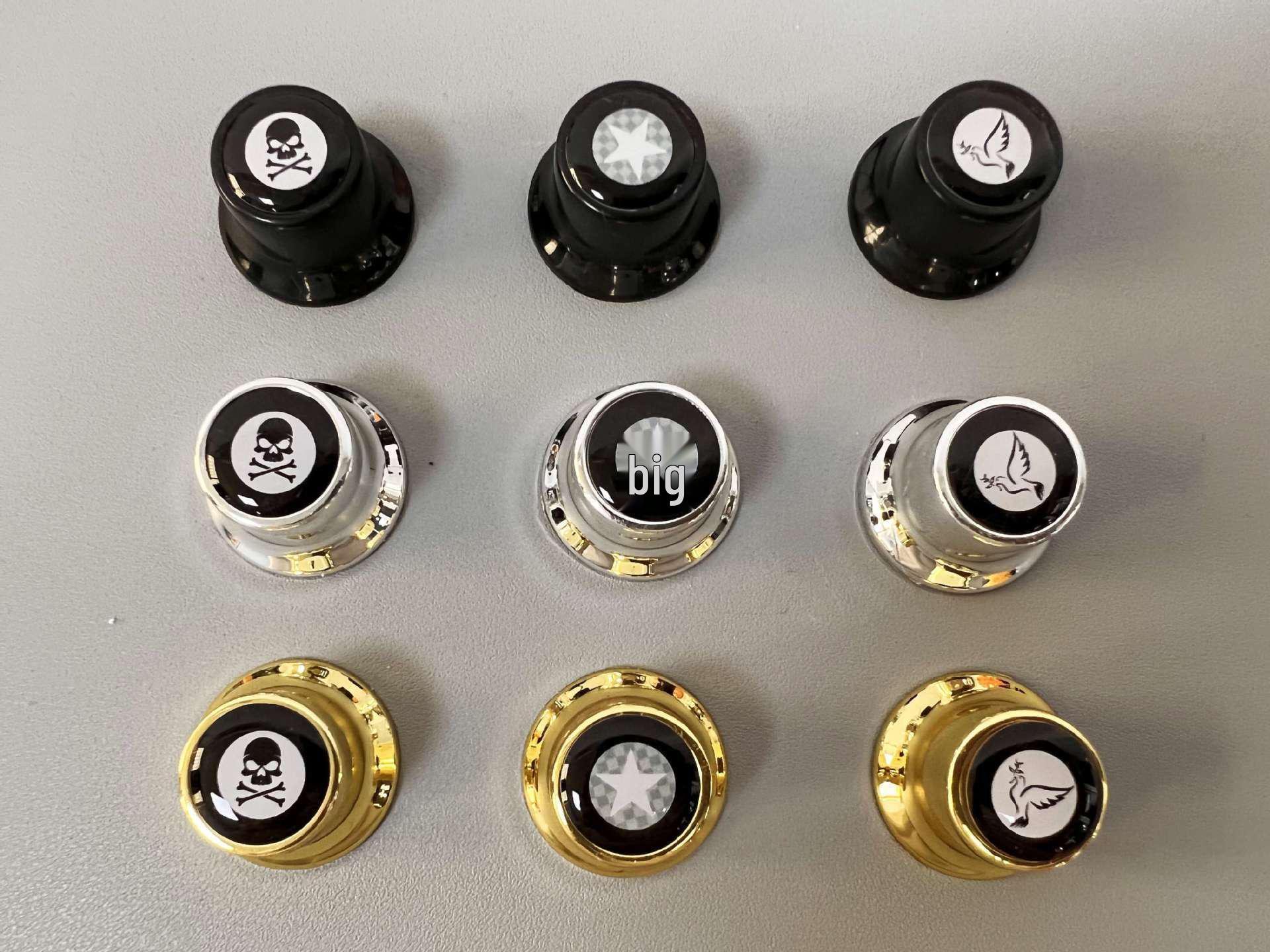 LP Electric Guitar Bass Volume & Tone Knob Cap with Flying Saucer Inlay Silver Inlay